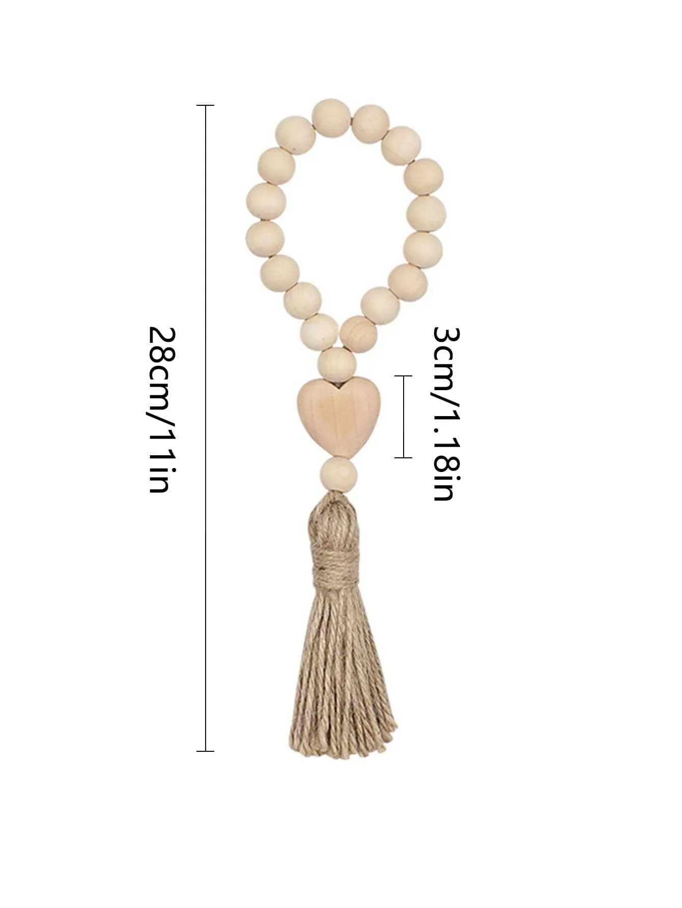 1pc Wooden Wall Hanging, Creative Tassel & Heart Decor Hanging Decoration For Home