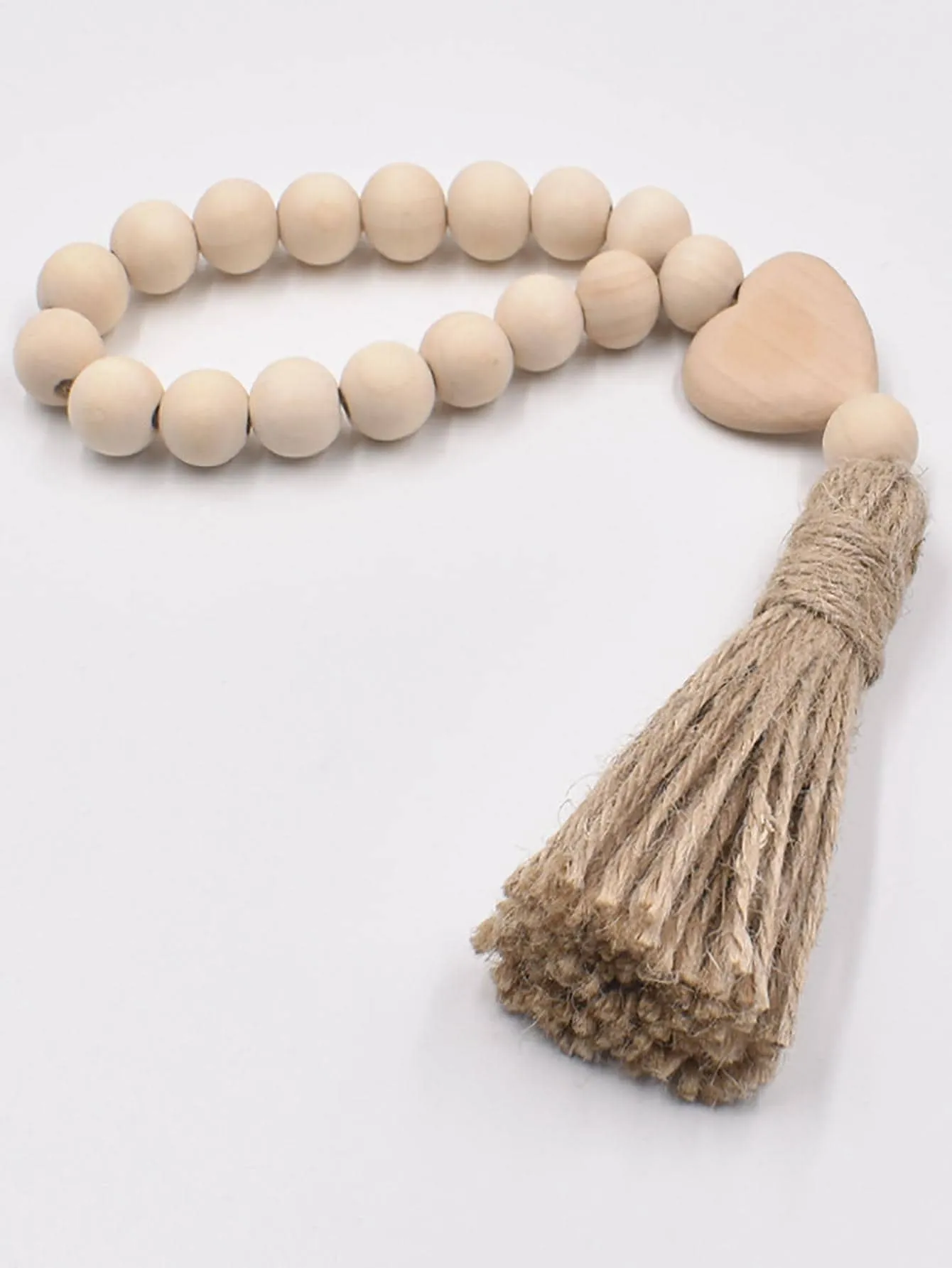 1pc Wooden Wall Hanging, Creative Tassel & Heart Decor Hanging Decoration For Home