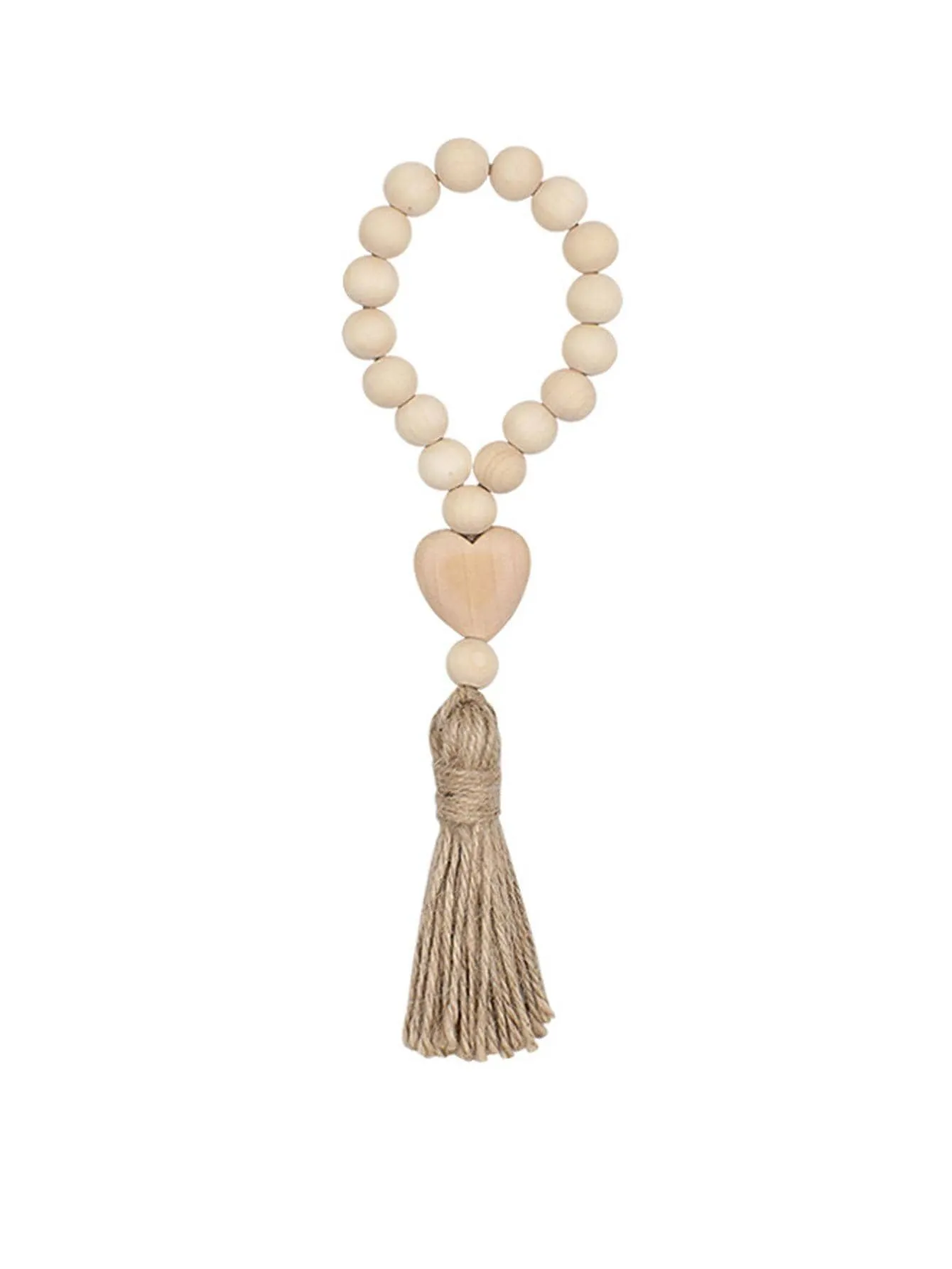 1pc Wooden Wall Hanging, Creative Tassel & Heart Decor Hanging Decoration For Home