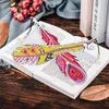 6PCS DIY Diamond Painting Feather Shape Bookmark
