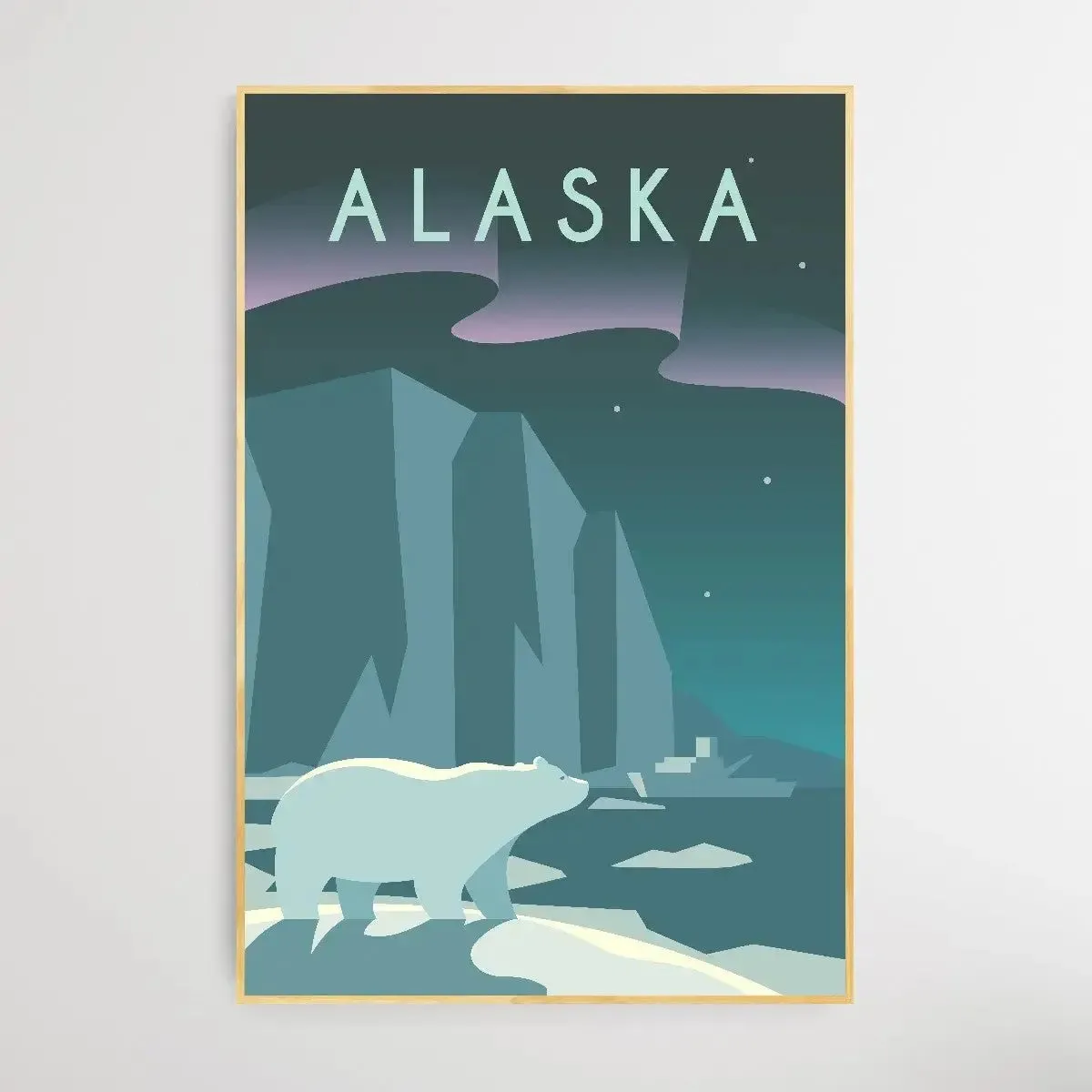 Alaska - Vintage Style Travel Print