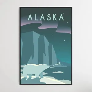 Alaska - Vintage Style Travel Print
