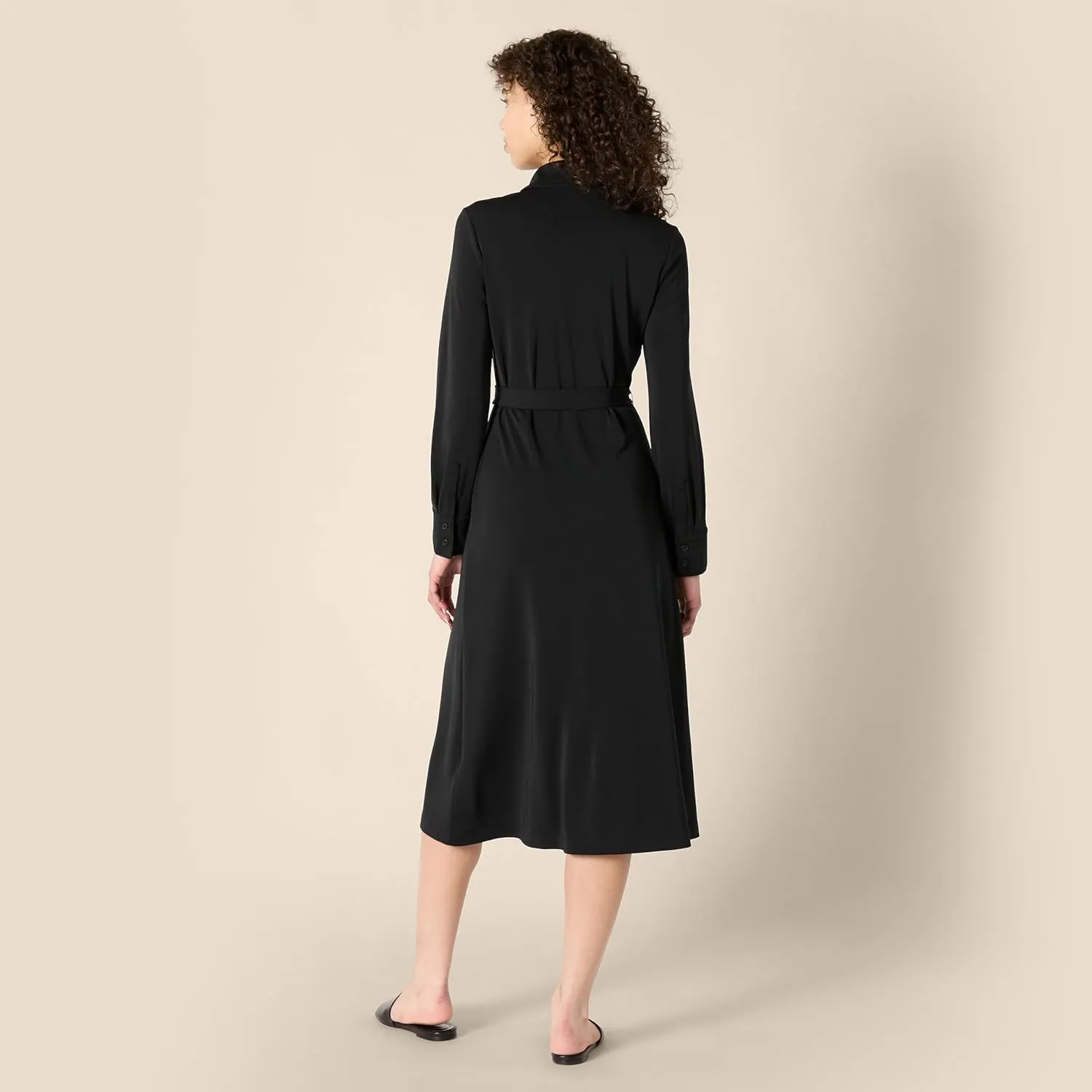 Amazon Essentials Women's Regular-Fit Matte Jersey Midi Length Dress