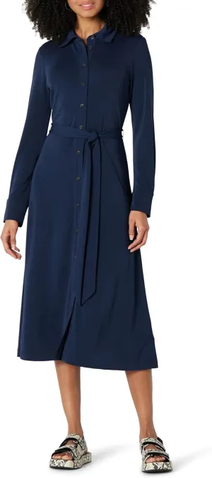 Amazon Essentials Women's Regular-Fit Matte Jersey Midi Length Dress