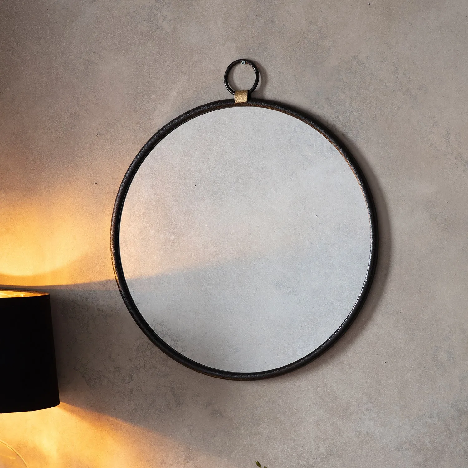Bayswater Black Round Mirror