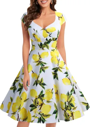 Bbonlinedress Women Short 1950s Retro Vintage Cocktail Party Swing Dresses