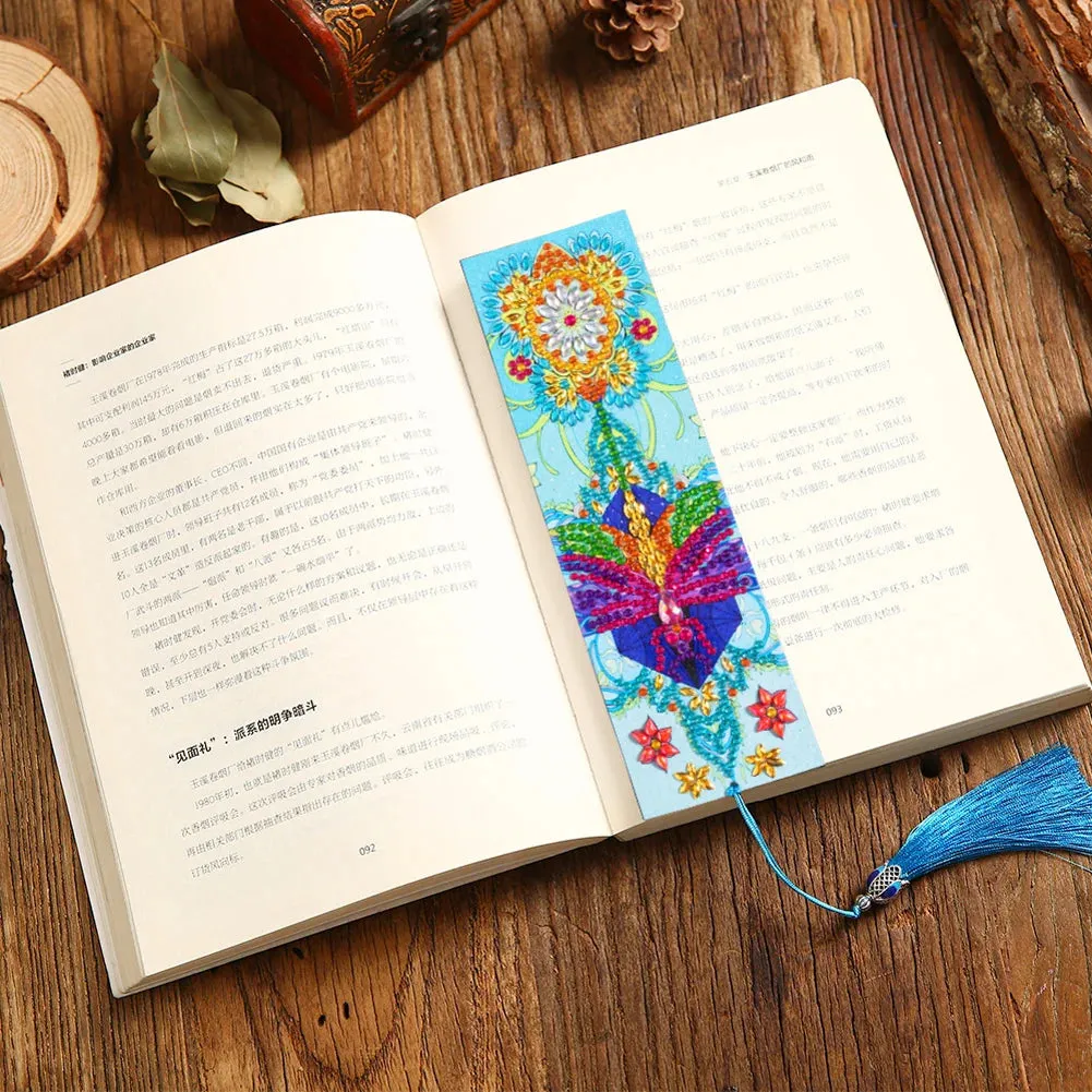 DIY Diamond Painting Leather Bookmark Mandala Tassel Book Marks Craft