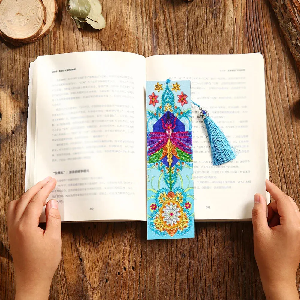 DIY Diamond Painting Leather Bookmark Mandala Tassel Book Marks Craft