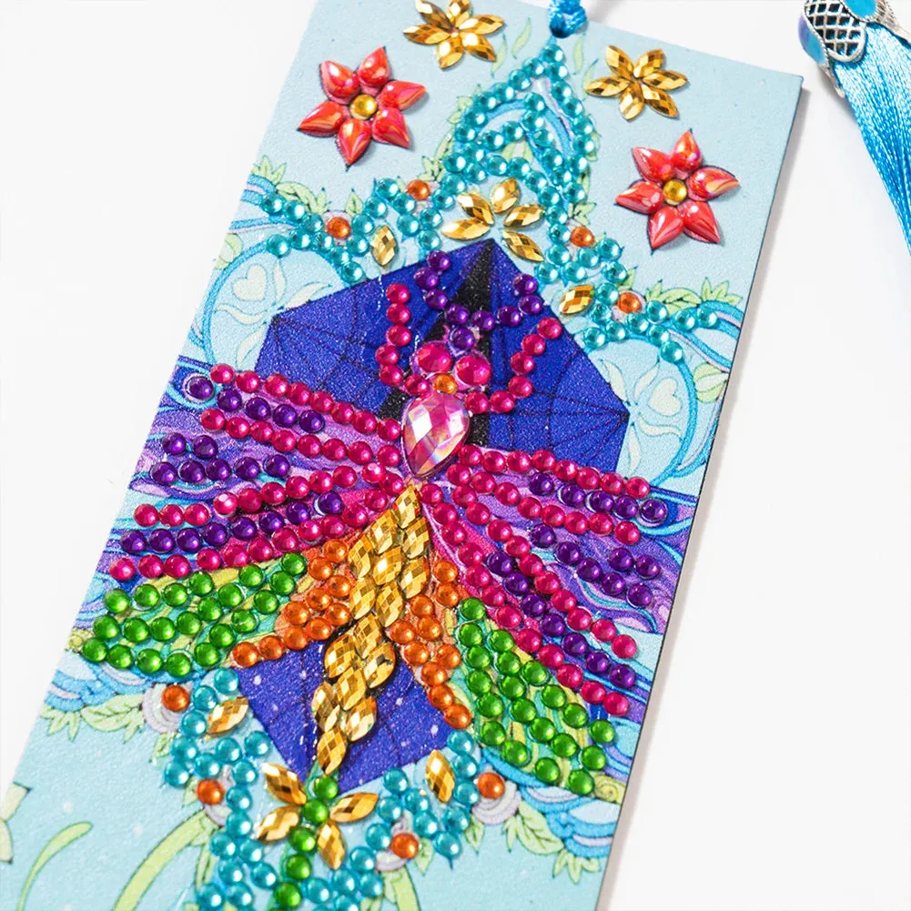 DIY Diamond Painting Leather Bookmark Mandala Tassel Book Marks Craft