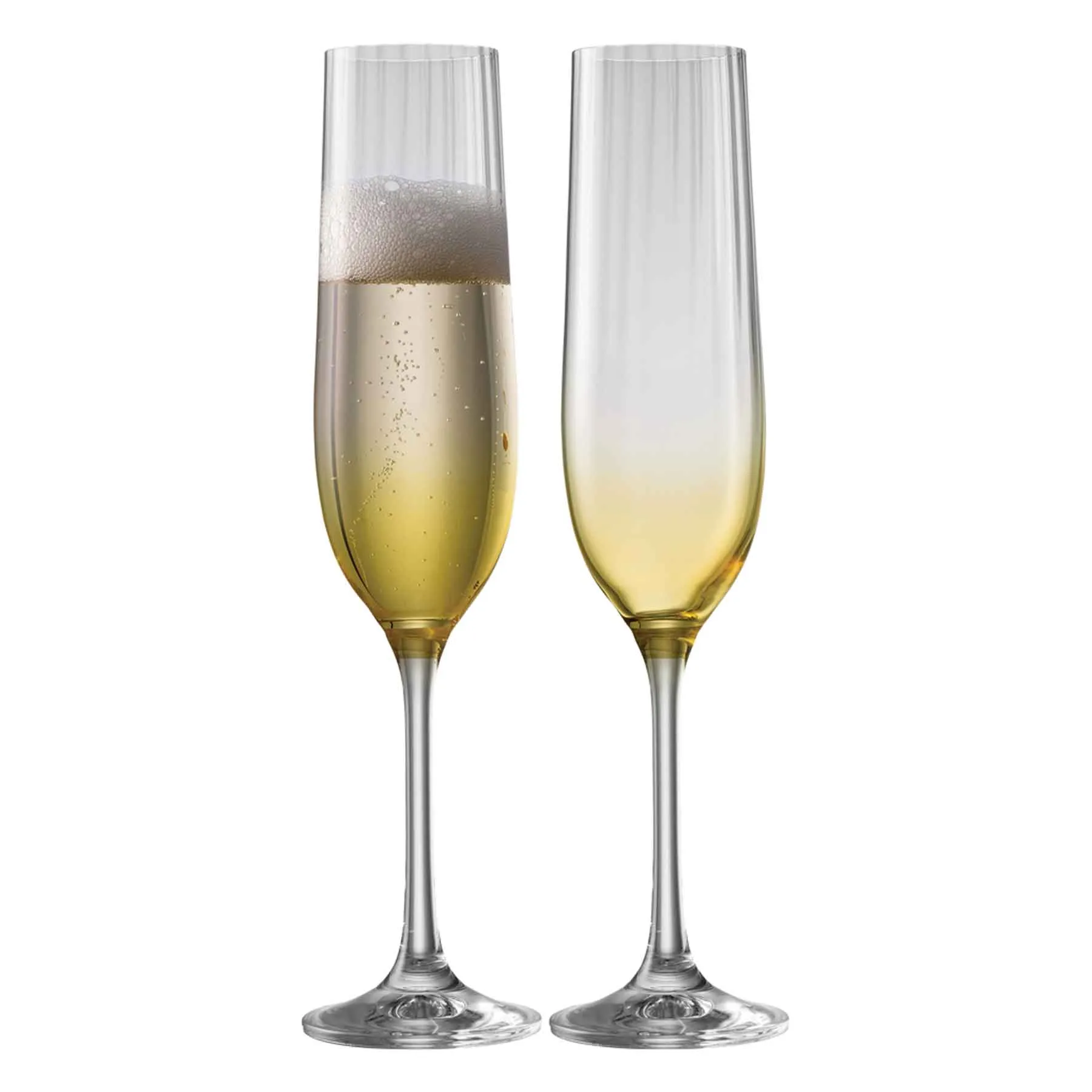 Galway Crystal Erne Flute Set of 2- Amber