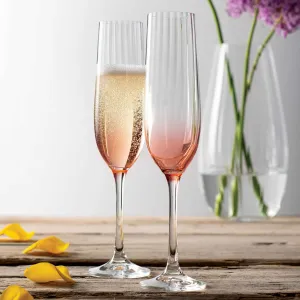 Galway Crystal Erne Flute Set of 2- Blush