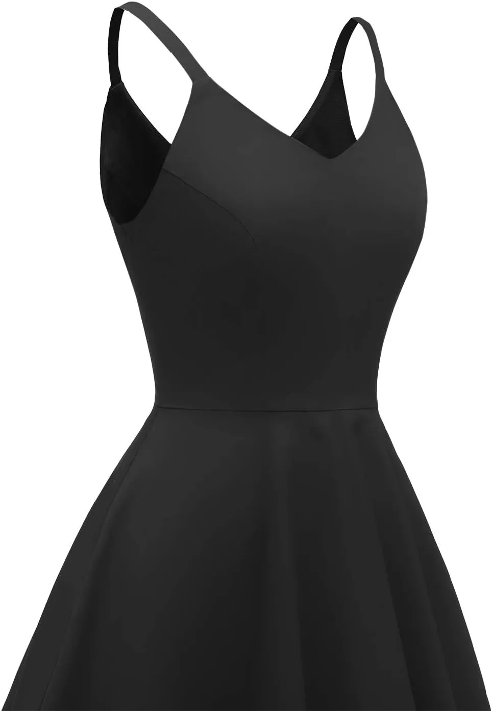 GOOBGS Women's 1950s Retro Vintage Spaghetti Strap Cocktail Swing Dresses with Pockets