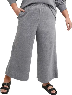 Hanes Women's Originals Wide Leg Crop Pants, Retro Lightweight French Terry Pants, 25