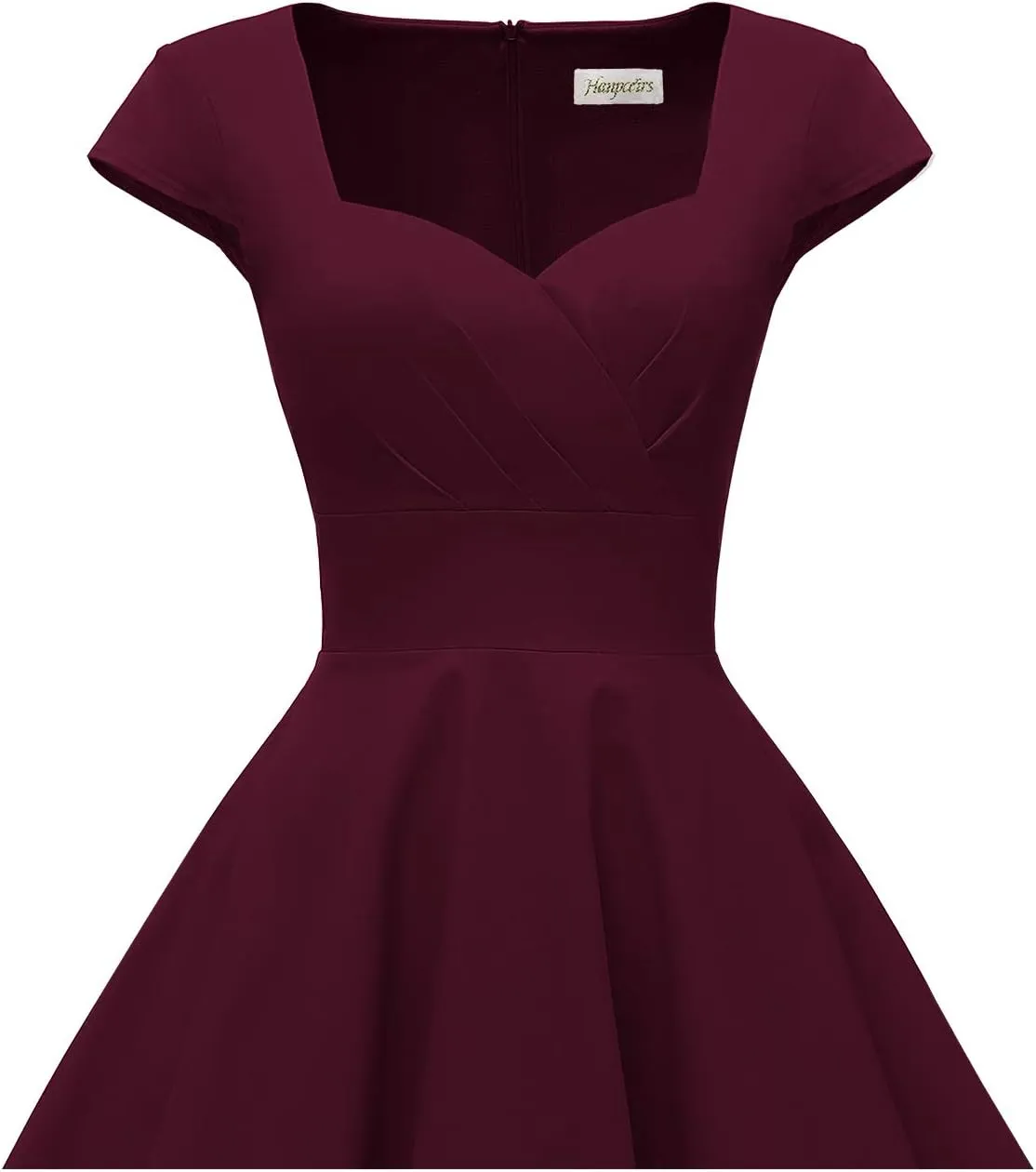 Hanpceirs Women's Cap Sleeve 1950s Retro Vintage Cocktail Swing Dresses with Pocket