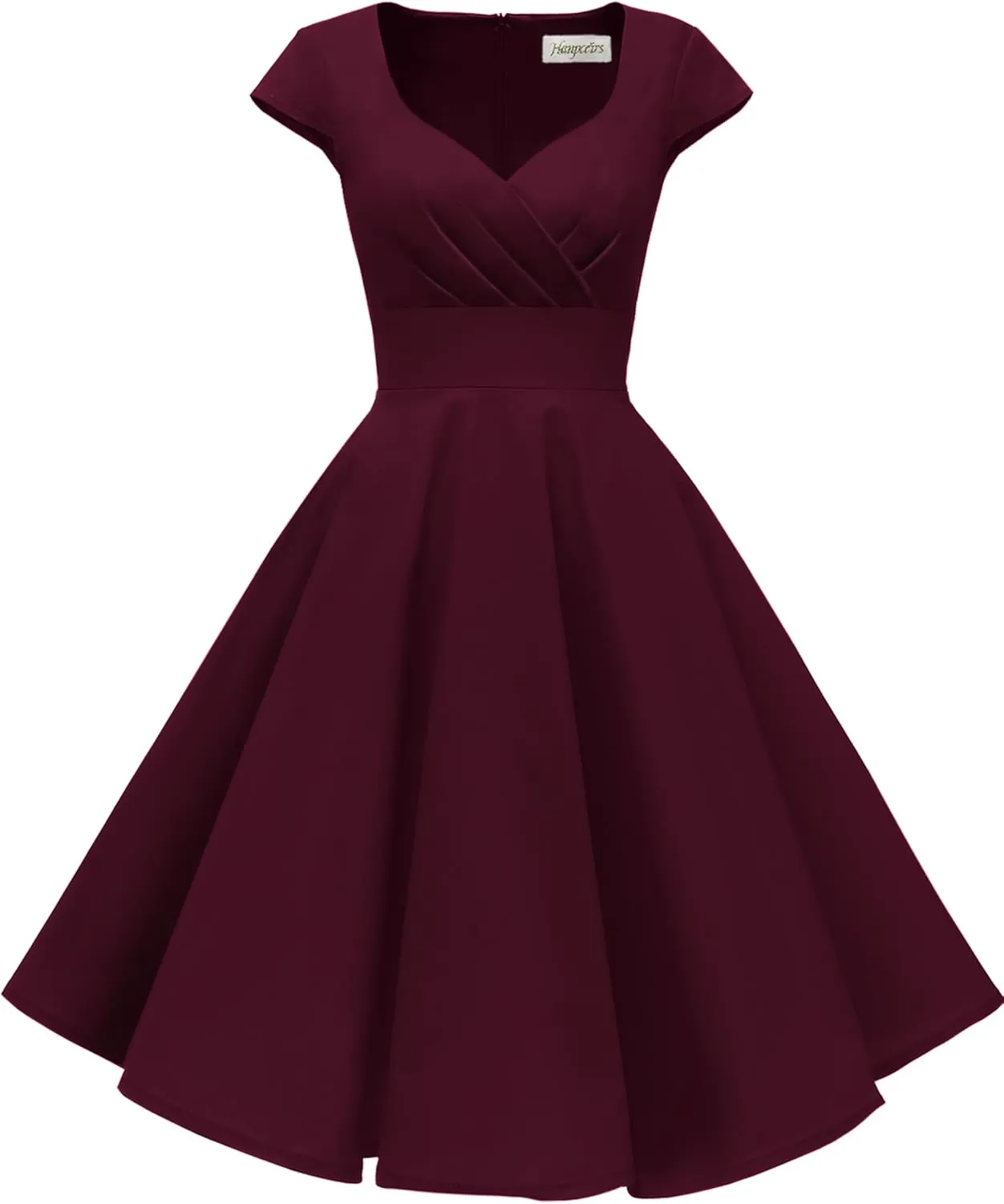 Hanpceirs Women's Cap Sleeve 1950s Retro Vintage Cocktail Swing Dresses with Pocket