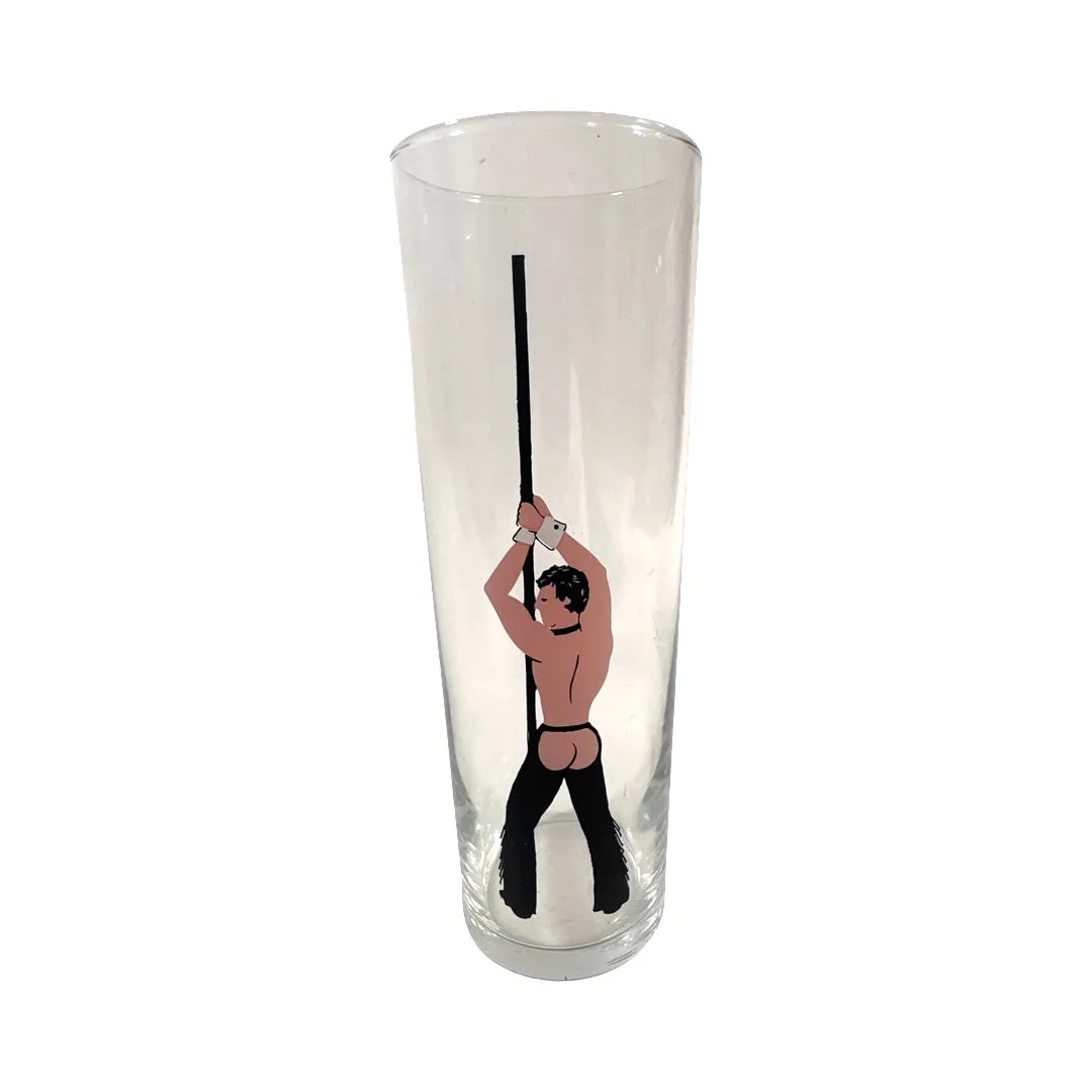 Libbey Glass Mid-Century Male Stripper Tall Collins Glass (Single)