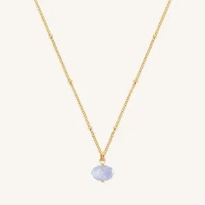 Opulent Blue Lace Agate Necklace - Stone of Expression