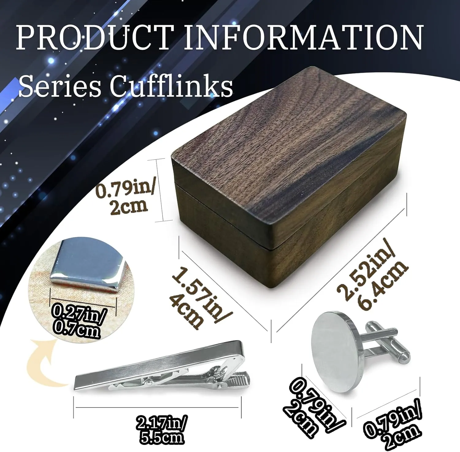 Personalized Cufflinks for Men Initials Custom Cuff Links Tie Clip Set with Engraved Wood Box Customized Wedding Logo Cufflinks for Son Dad Groom Best Man Groomsmen Gifts Set