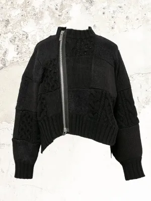 sacai patchwork knit blouson