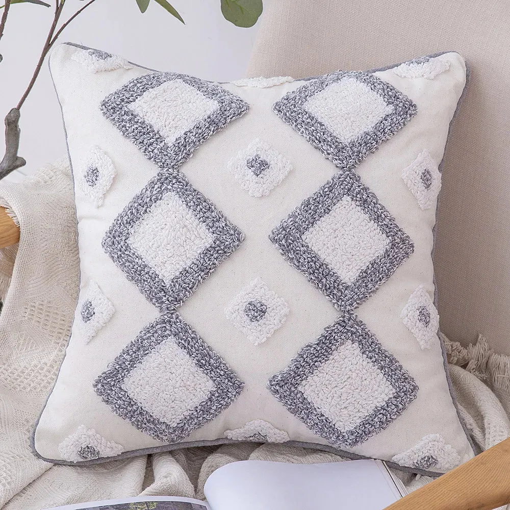 SINOTAO  -  Home Decoration of Homestays, Ethnic Style Cushions, Bedside Insets, Moroccan Lace Tassel Tufted Pillows, Pillowcases