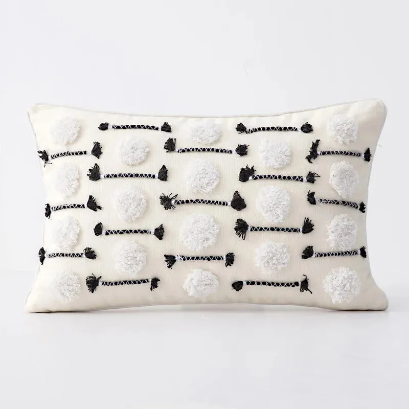 SINOTAO  -  Home Decoration of Homestays, Ethnic Style Cushions, Bedside Insets, Moroccan Lace Tassel Tufted Pillows, Pillowcases