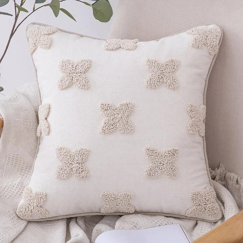 SINOTAO  -  Home Decoration of Homestays, Ethnic Style Cushions, Bedside Insets, Moroccan Lace Tassel Tufted Pillows, Pillowcases