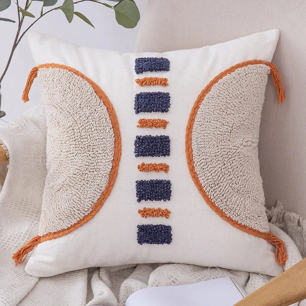 SINOTAO  -  Home Decoration of Homestays, Ethnic Style Cushions, Bedside Insets, Moroccan Lace Tassel Tufted Pillows, Pillowcases