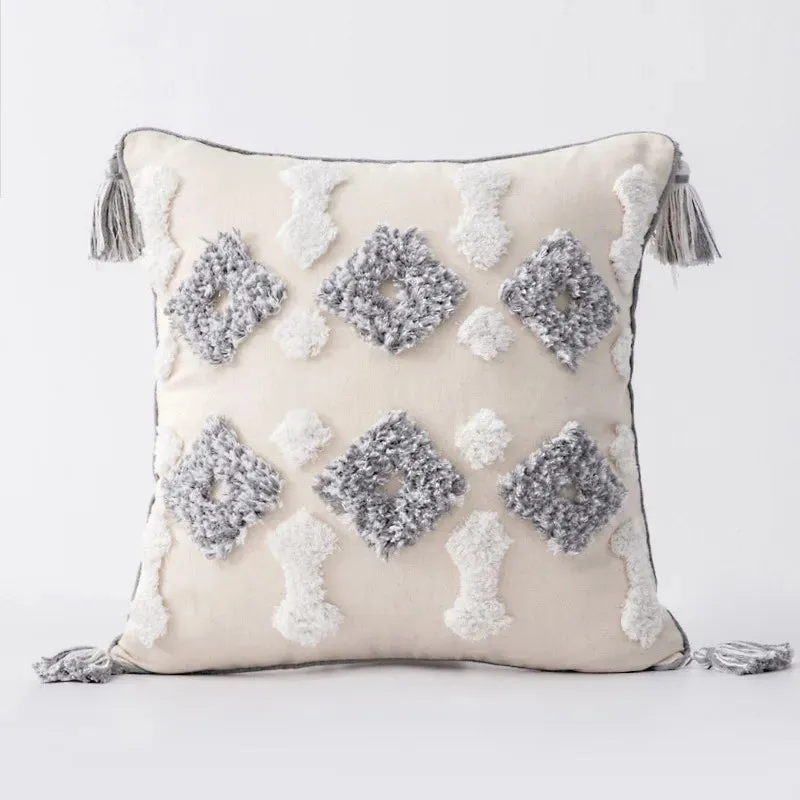 SINOTAO  -  Home Decoration of Homestays, Ethnic Style Cushions, Bedside Insets, Moroccan Lace Tassel Tufted Pillows, Pillowcases