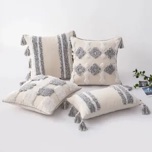 SINOTAO  -  Home Decoration of Homestays, Ethnic Style Cushions, Bedside Insets, Moroccan Lace Tassel Tufted Pillows, Pillowcases