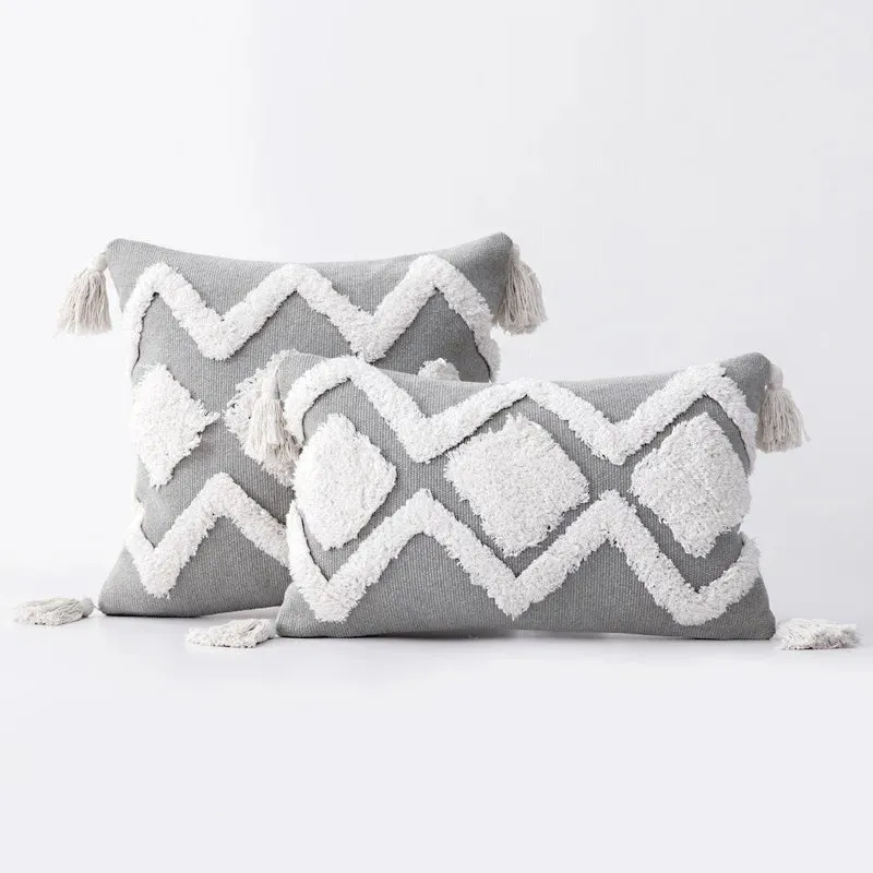 SINOTAO  -  Home Decoration of Homestays, Ethnic Style Cushions, Bedside Insets, Moroccan Lace Tassel Tufted Pillows, Pillowcases