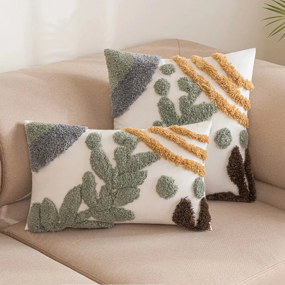SINOTAO  -  Home Decoration of Homestays, Ethnic Style Cushions, Bedside Insets, Moroccan Lace Tassel Tufted Pillows, Pillowcases