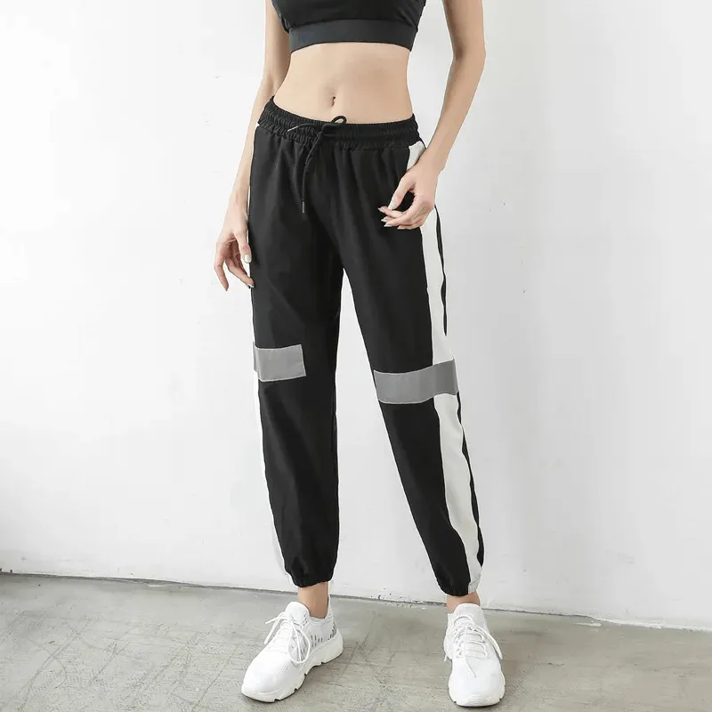 Stylish Athletic Elastic Waist Patchwork Joggers - SF2055