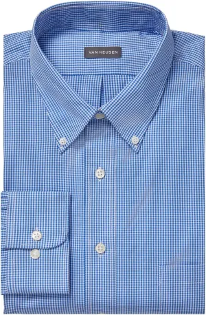 Van Heusen Men's Regular Fit Gingham Button Down Collar Dress Shirt - Amazon Exclusive