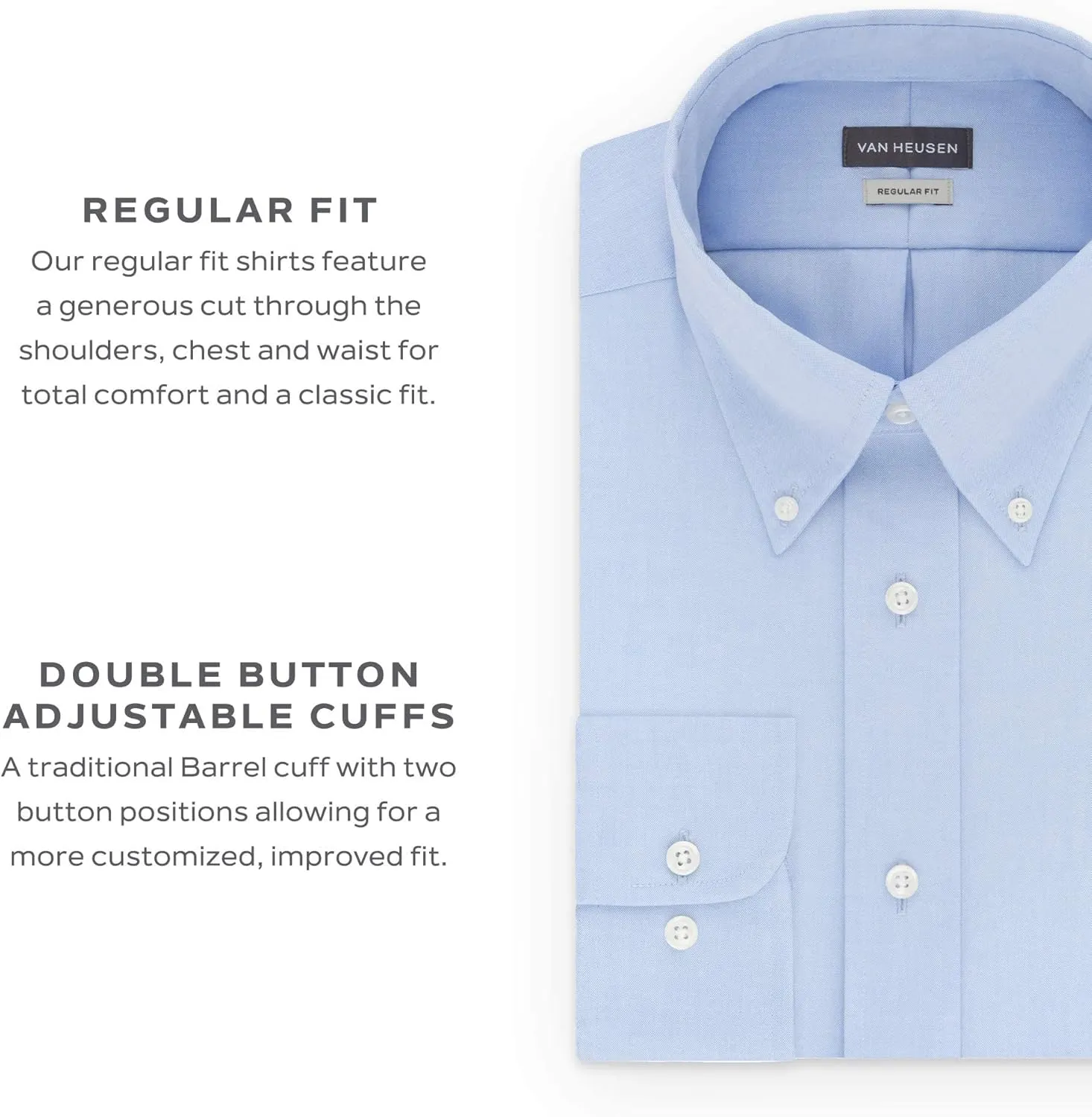 Van Heusen Men's Regular Fit Gingham Button Down Collar Dress Shirt - Amazon Exclusive