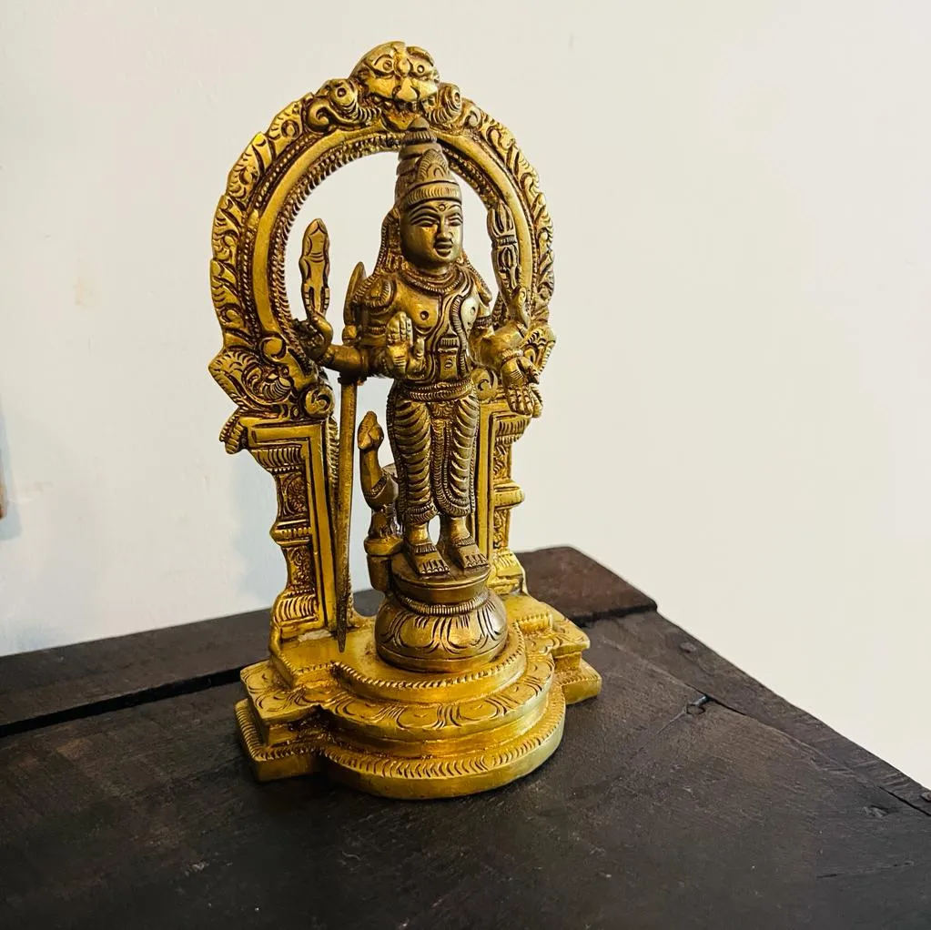 Vintage Style Brass Sculpture of Lord Venkateshwara: Pital 15
