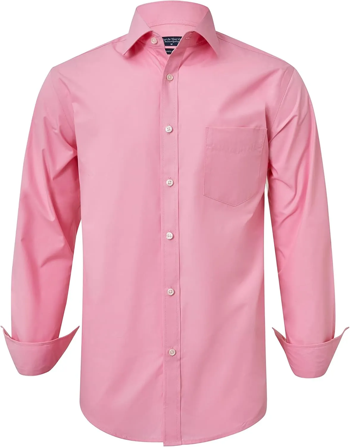 Year In Year Out Wrinkle Free Dress Shirt for Men Regular Fit Long Sleeve Wrinkle Resistant Shirt